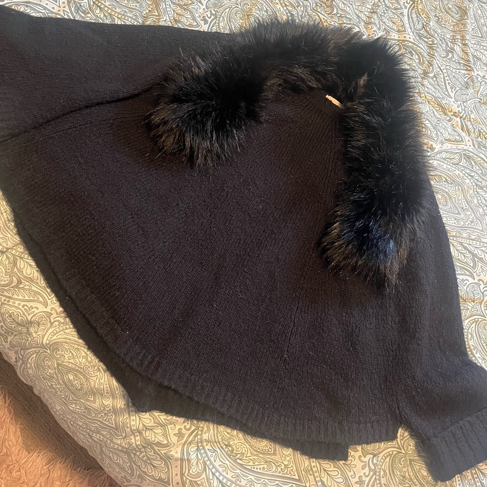 Michael Kors Black Shrug Poncho Sweater